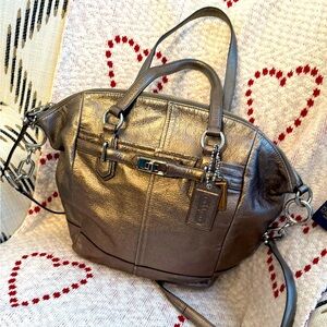 Coach Gun metal satchel